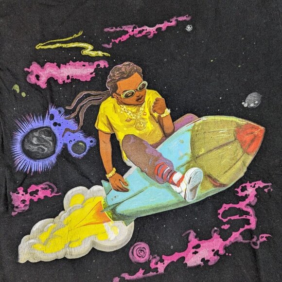 Takeoff The Migos Last Rocket Graphic Rap Band Tee Black T-Shirt Mens medium - Picture 2 of 7